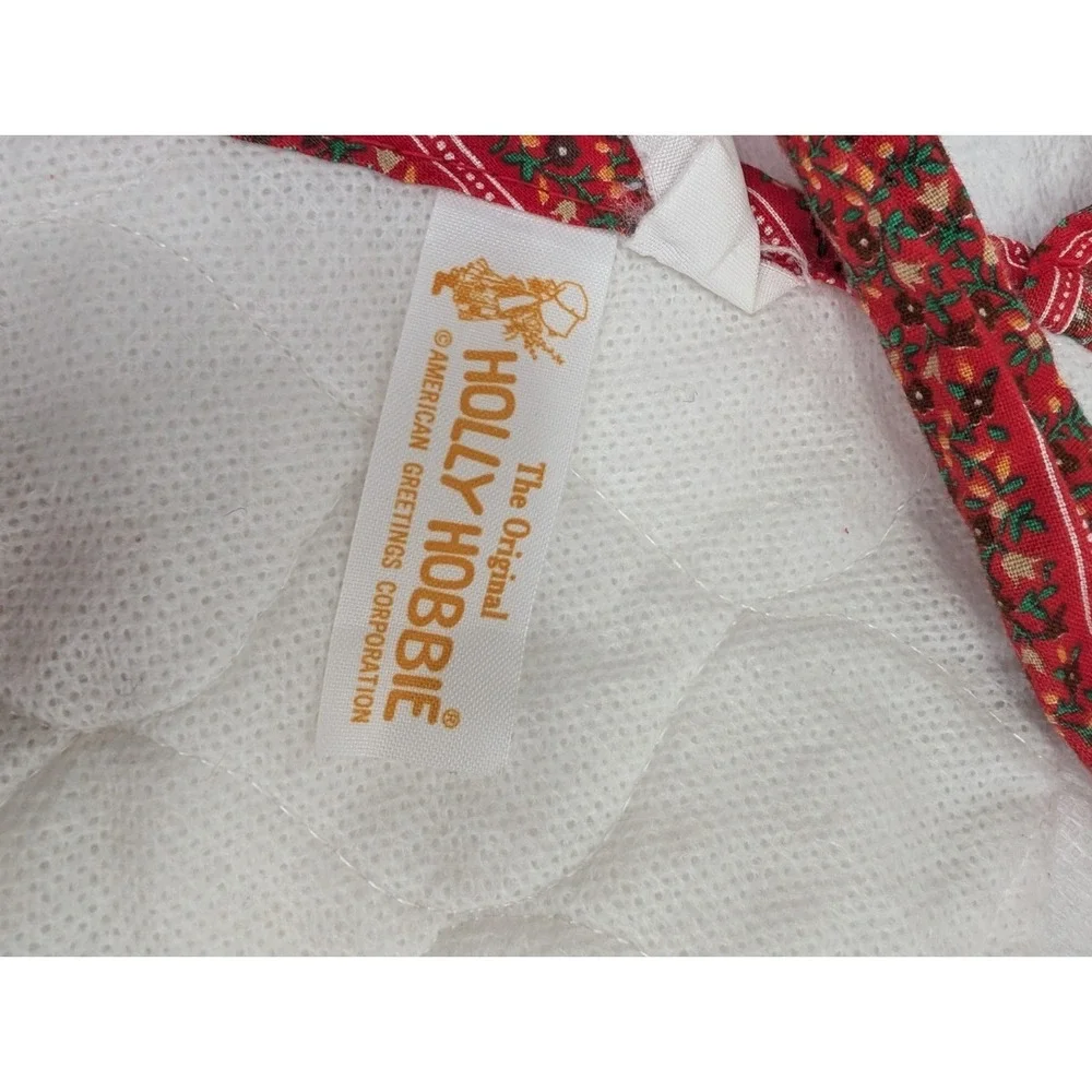 Vintage Holly‎ Hobbie Christmas Apron One Size Waist Tie Back Holiday Wishes